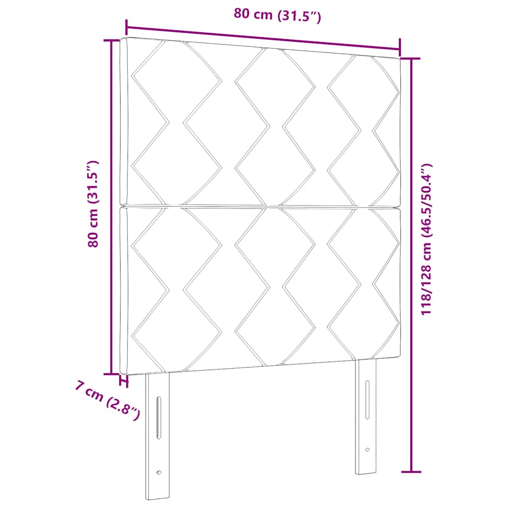 Headboard Light Grey 80 cm Fabric