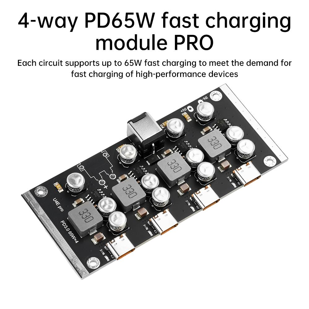 4-way PD65W Fast Charging Module PRO Type-C Interface Support PD3.0/2.0 QC3.0/2.0 FCP AFC Fast Charging DC5.5*2.5/DC5.5*5.1