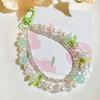 Double Layer Flower Beaded Pendant Phone Charm Hanging Rope Cute Phone Chain Strap Bag Decoration Keychain Accessories