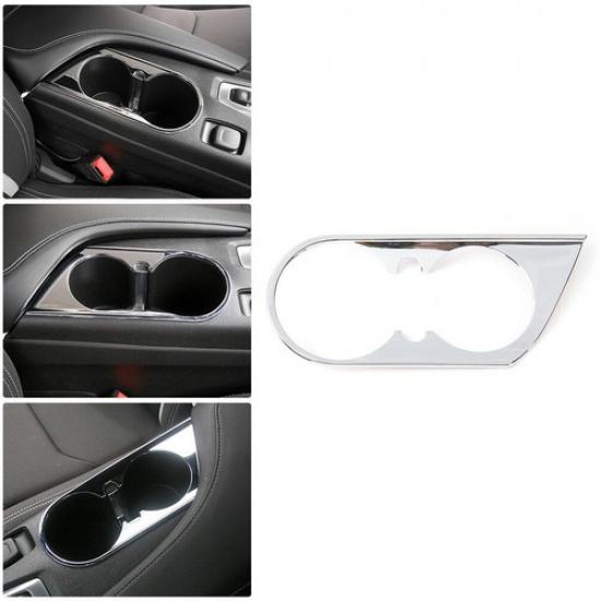 Front Cup Holder Cover Trim Ring Frame Chrome For Chevrolet Camaro 2017+ Inner