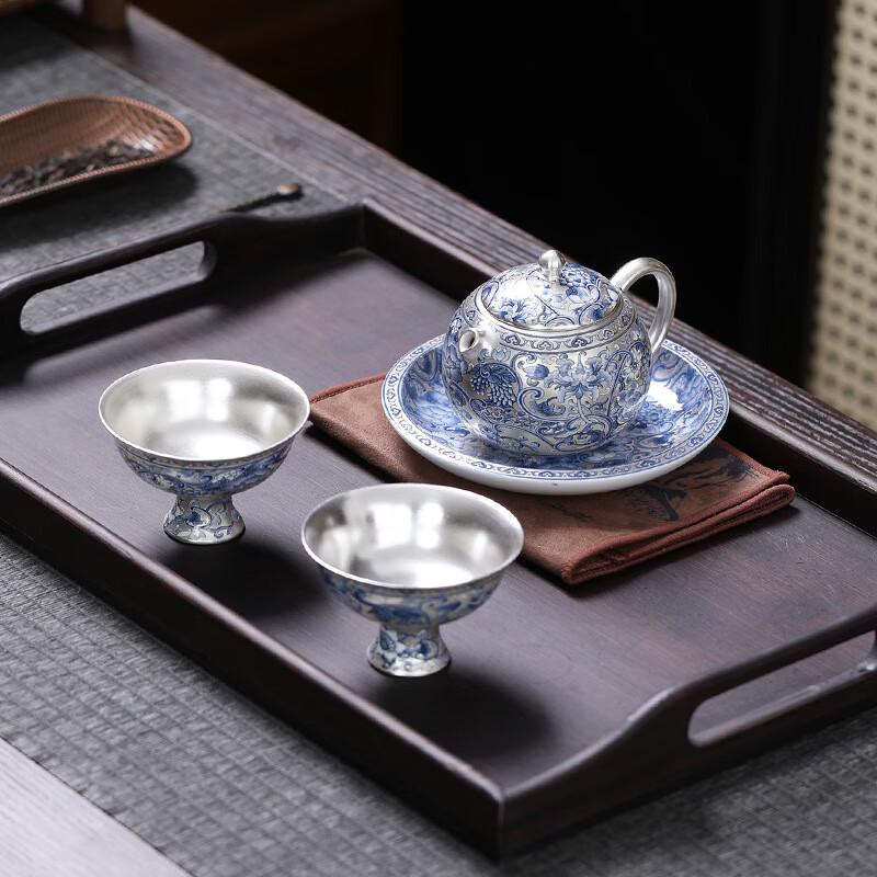 Portable Blue and White Ceramic Tea Set