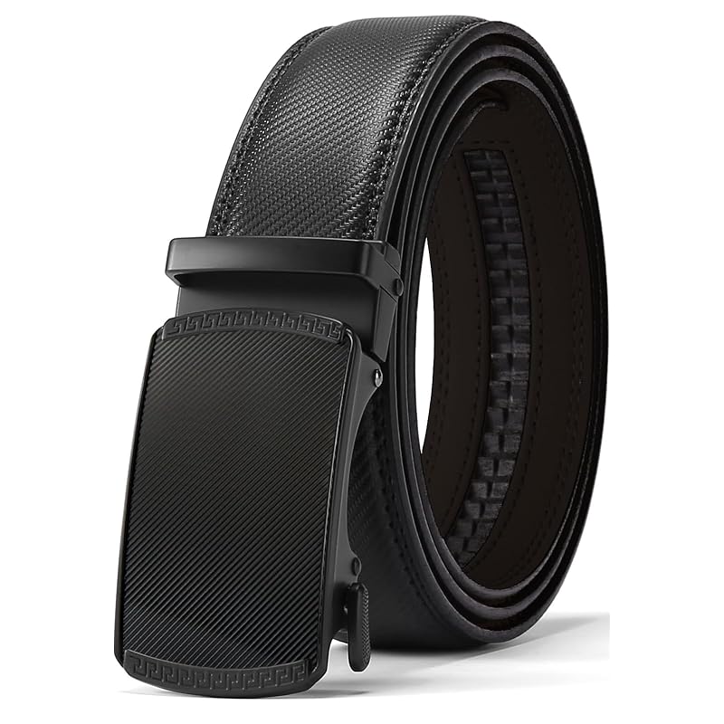 

[Venrk] belt men s gentleman belt stepless adjustment belt No hole business auto lock type big size genuine leather men s belt belt without holes suit