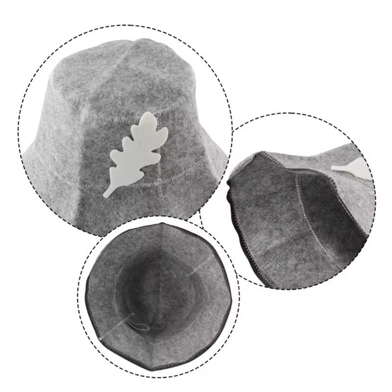 1Pcs Felt Head Protection Bath Anti Heat Free Size  Style Shower Cap Sauna Hat Sauna Vaporarium Accessories