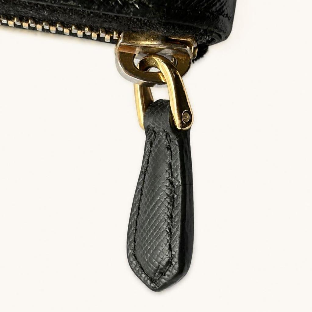 Used PRADA Saffiano Compact Wallet Coin Case Black