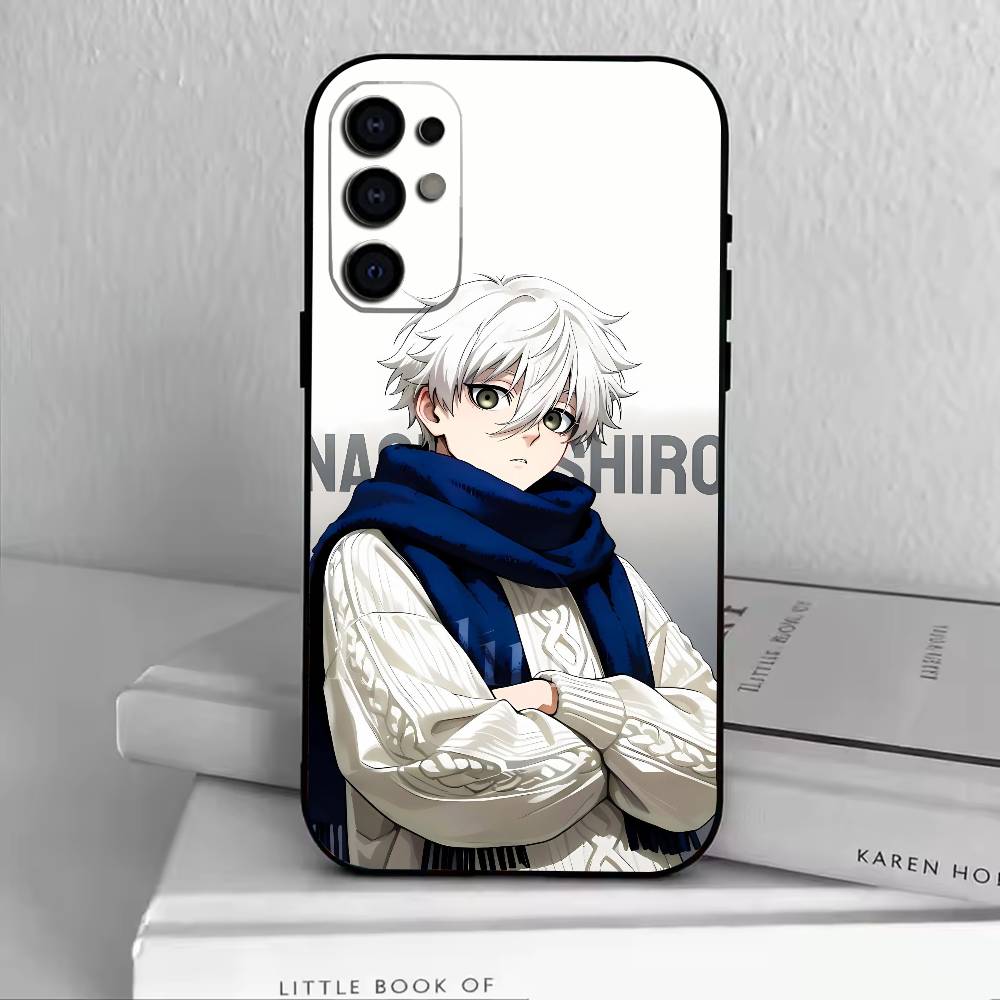 Blaue N-Nagi Seishiro Handyhülle für Samsung S25,S24,S21,S22,S23,S30,Ultra,S20,Plus,Fe,Weiche Silikon-Schwarze Abdeckung