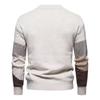 Men's Colorblock Casual Sports Pullover Retro Cable Warm Knit Long Sleeve Sweater