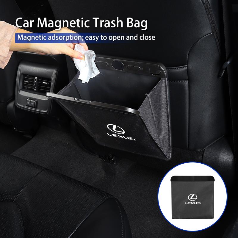 FIQK8 Car Seatback Trash Can Magnetic Waste Bag Garbage Pouch Accessories For Lexus UX250h RX450h CT200h RX400h NX300h RX350 RX300