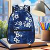 Kirschblüte Sakura in Tiefblau Rucksack Schüler Jungen Mädchen Buchtasche Kinder Schultasche Computer Umhängetaschen für Herren Damen