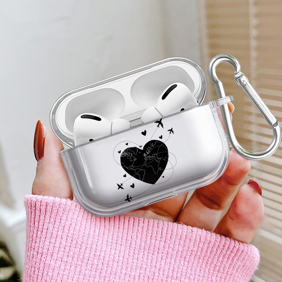 Case For Airpods Pro3 1 4 2 3 Pro2 Pro Clear Earphone Cases Cover Love Airplane Art