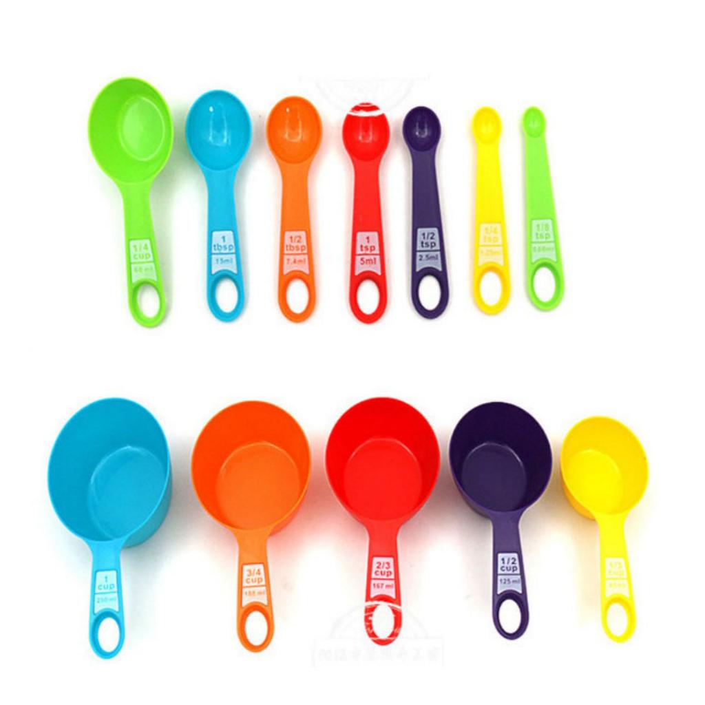12Pcs Colorful Measure Cups and Spoons Set Safe Healthy Easy Storage DIY Stackable Nesting Kitchen