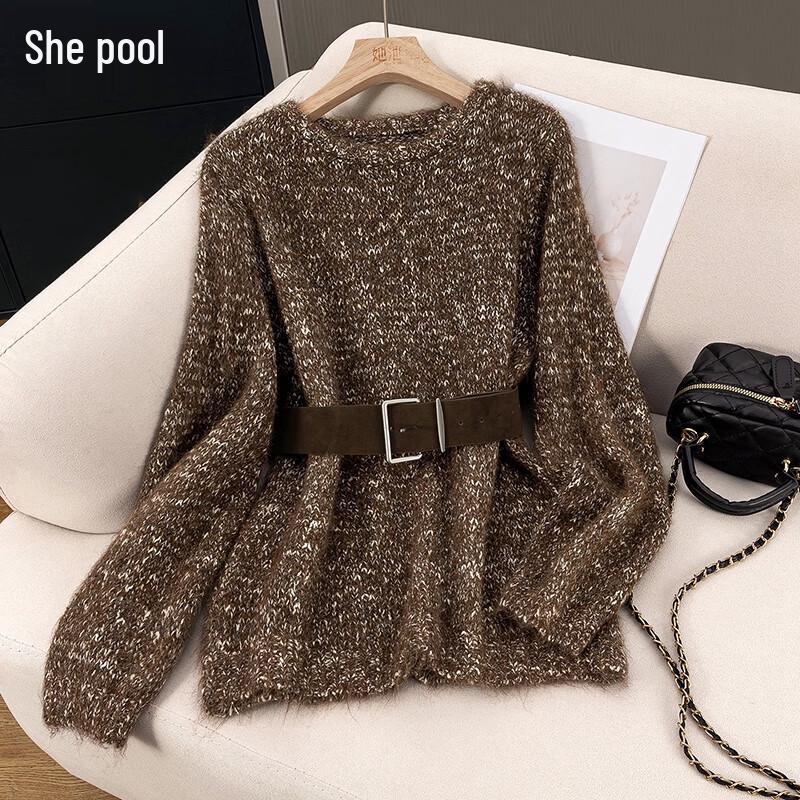 

Women s Lambswool Blend Loose Pullover Sweater One Size