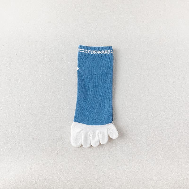 Fünf-Zehen-Socken, Damen-Streifen-Baumwollsocken, Atmungsaktiv, Anti-Sportler und Schweißabsorbierend, Kurze Socken mit Zehentrennung, Sport-Baumwollsocken