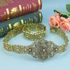 Caucasus Women Dress Belt Metal Waist Chain Adjustable Length Crystal Slavic Bridal Wedding Jewelry Caftan Robe Belt