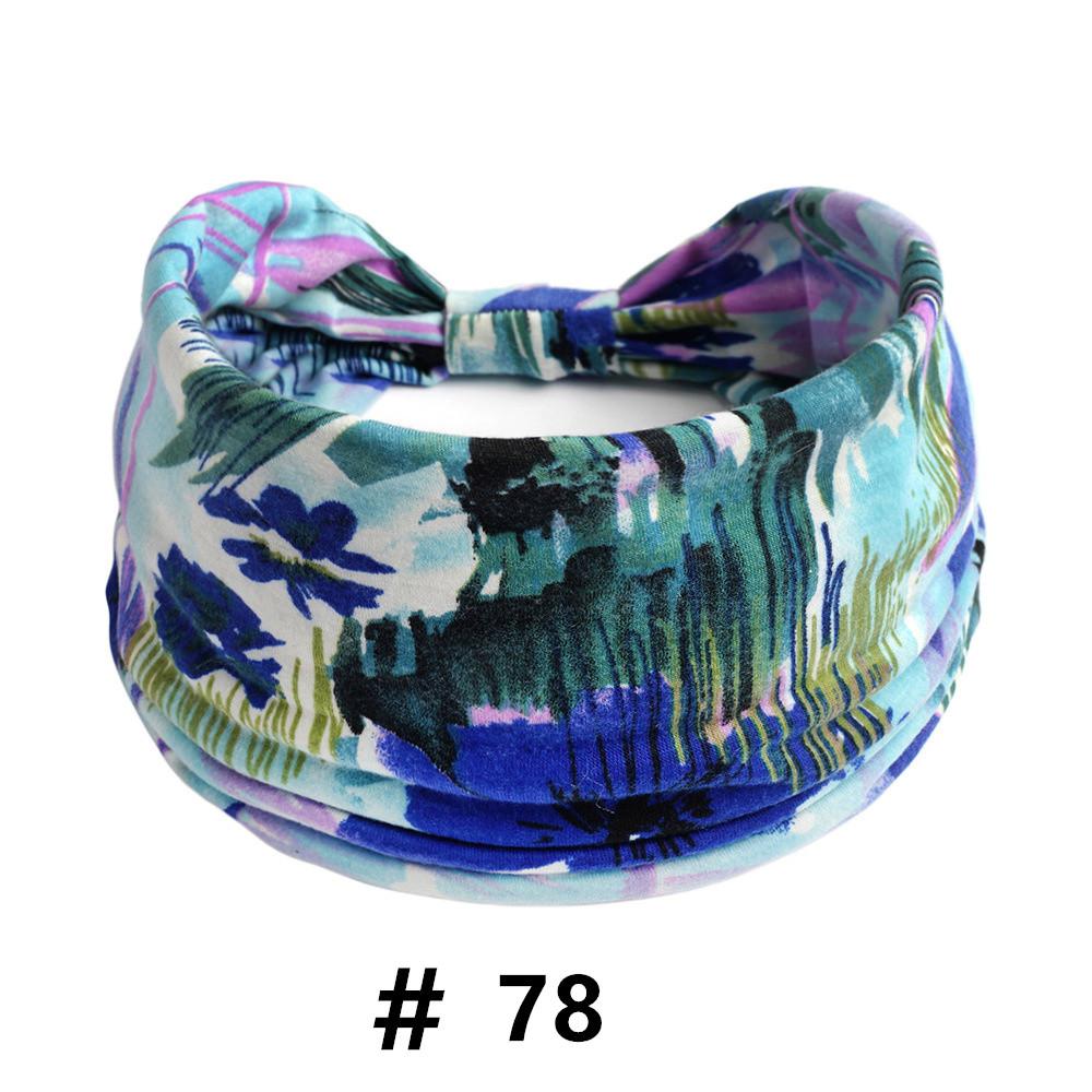 Tiaras Boho para Mulheres Algodão Tiara Larga Elástica Faixa de Cabelo Antiderrapante Treino Yoga Corrida Turbante Envoltório de Cabeça Acessórios de Cabelo