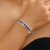 Women Bangle Faux Crystal Polished Contrast Color Alloy Symmetric Shopping Work Party Dating Wrist Bracelet Lady Jewelry