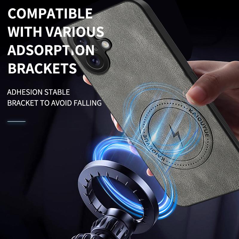 For iPhone 17 Air Luxury Lightning Magnetic Leather Case For iPhone 17 Pro Max Soft Shockproof Mobile Phone Protector Cover 17