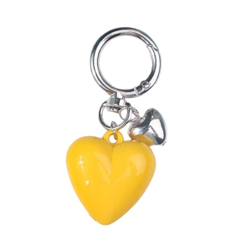 

Colorful Heart Pendant Key Accessory Compact Heart Keychain Dainty Keyring Stylish Key Chain Delicate Bag Decoration 1 жёлтый