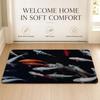 Koi Fish Anime Floor Mat Cozy Minimalist Flannel Area Rug Anti-Slip Washable Bedroom Living Room Decor