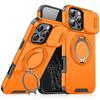 Funda Magnética de Lujo Resistente para iPhone 17 16 15 14 13 12 11 Pro Max Plus con Soporte y Protección Deslizante para la Cámara, Cubierta de PC