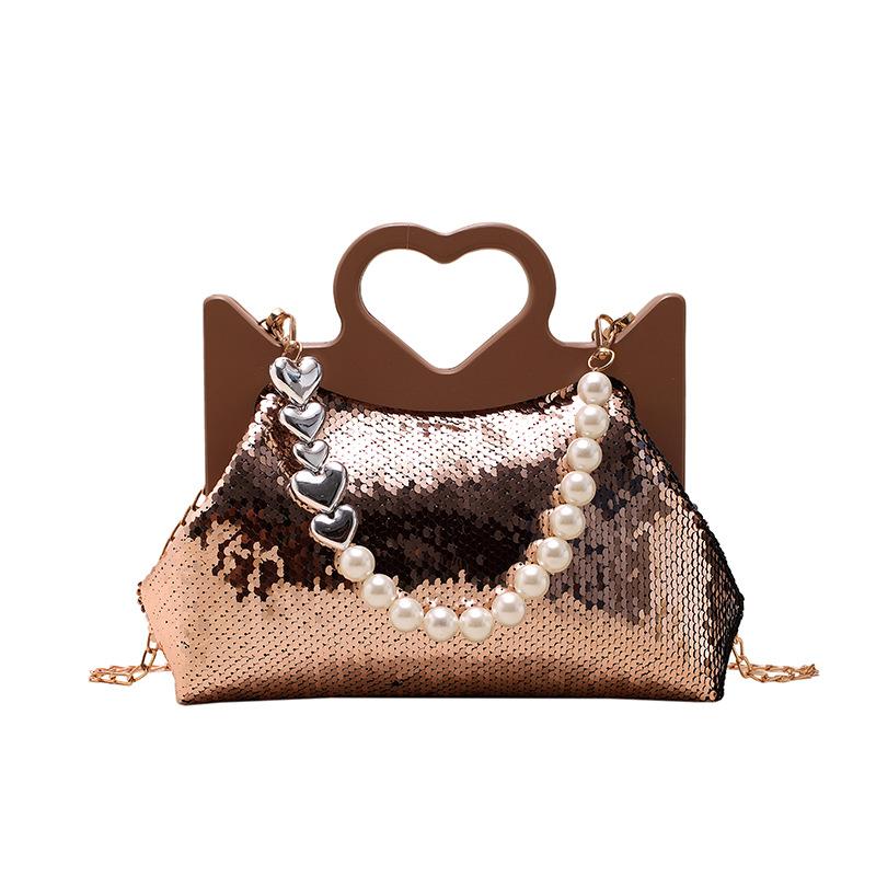 Bags Bag 2025 New European and American Fashion Sequins Personalized Love Handbag Women's Large-capacity Tote Bag Tide