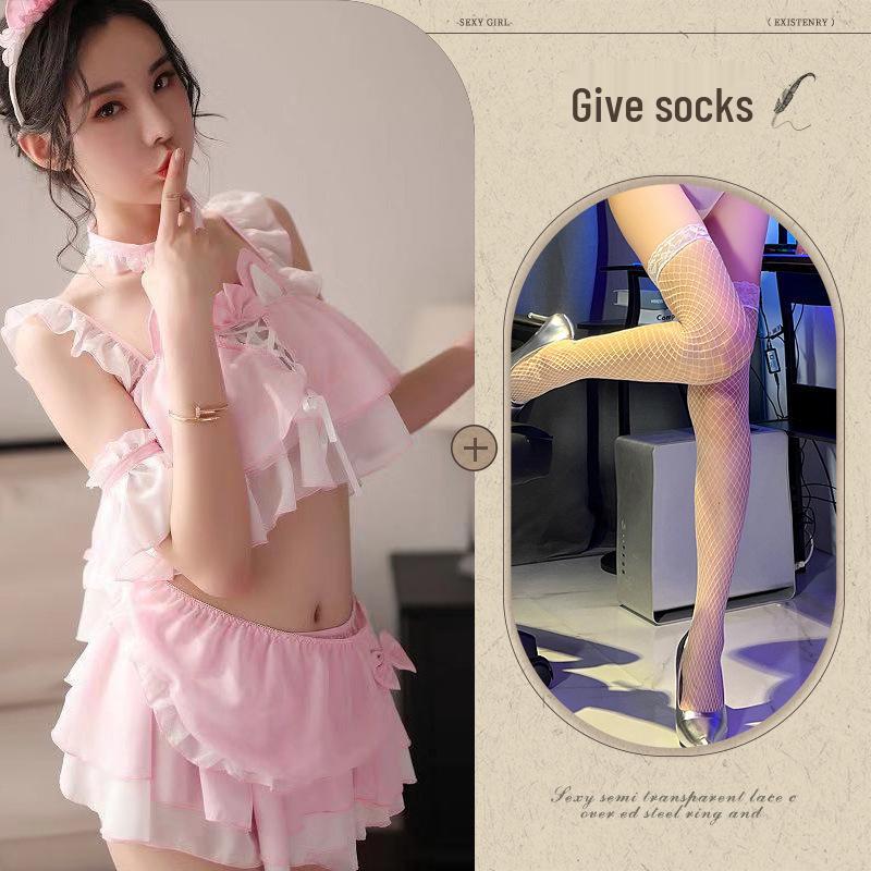 Sexy Cat Girl Chiffon Lingerie Set for Nightclub Seduction