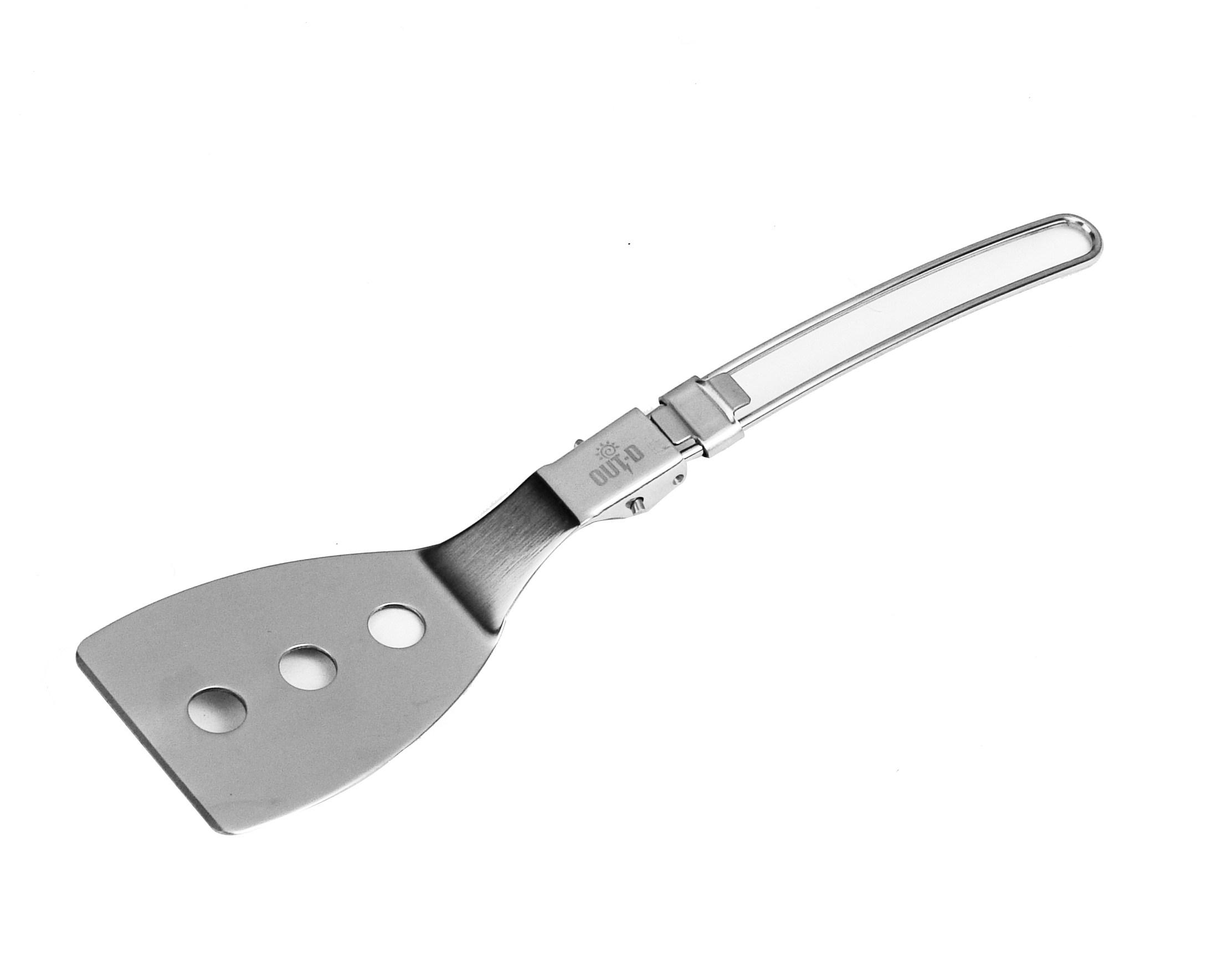 Camping Accessories Outdoor Folding Picnic Cookware Stainless Steel Foldable Camping Spetula серебряный