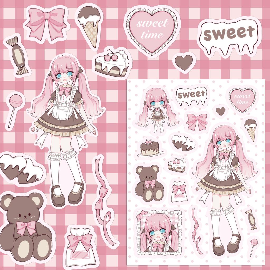 10 Second Dimensional Beautiful Girl Graffiti Stickers