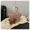 Pu Crossbody Fashion Bag With Color Blocking Design And Embossing Butterfly