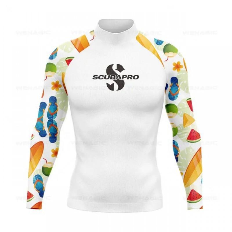 SCUBA Surfing Suit UPF50 Sunscreen Beach Swimsuit Diving Jellyfish Long-sleeved Split Top