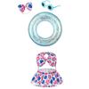 Bikini Porch Goose Outfits, Porch Goose Summer Outfits, Swimsuit with Hat Sunglasses & Swim Ring, Fit 23'' Lawn Goose Statue for Summer Outdoor Garden