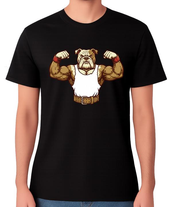 English Bulldog Strong Muscle T-Shirt Funny Gym Dog Graphic Bodybuilding Tee