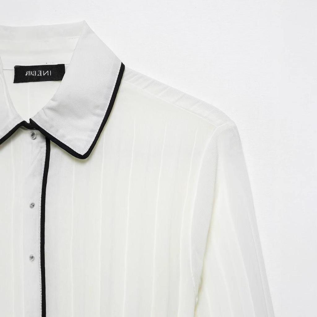 TAOP&ZA Women's Summer Turn-Down Collar Belted Dress