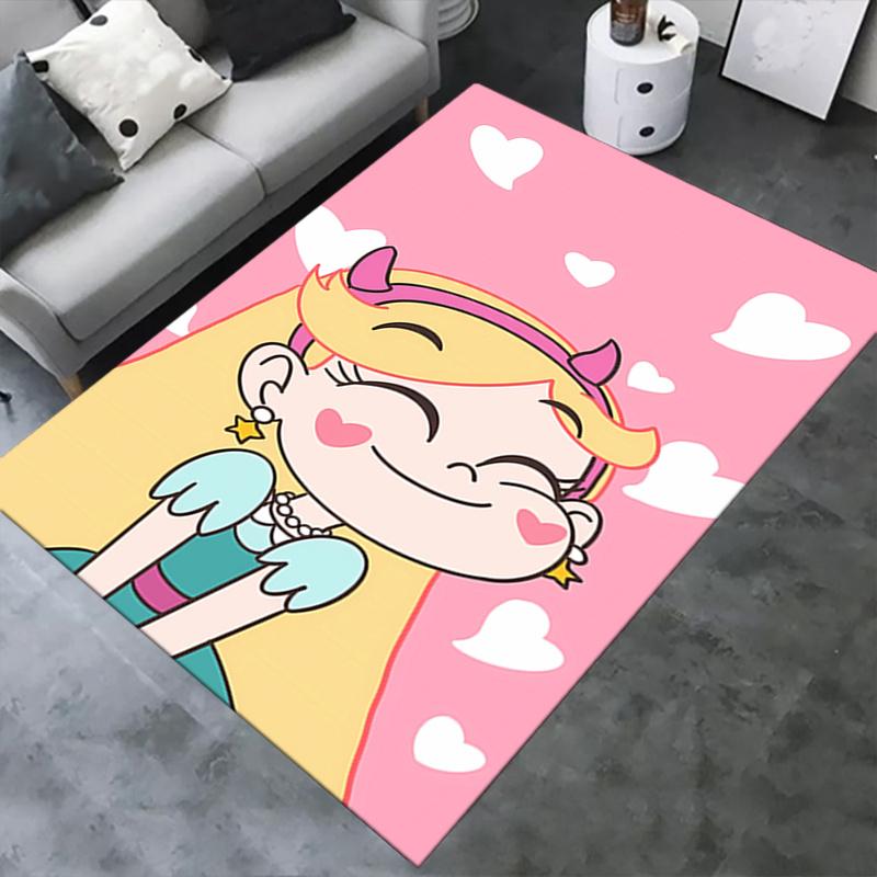 1pc Star Vs. the Forces of Evil Office Carpet Soft Polyester Entrance Carpet Washable Non-slip Machine Washable Indoor Carpet Table Entrance