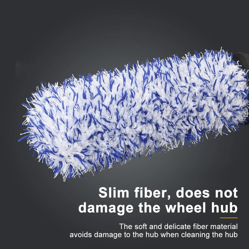 New Removable Ultra Soft Flat Microfiber Wheel Brush Thin Wheel Cleaning Brush Car Wash & Cleaning Supplies for Car Care Washing