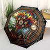 Steampunk Heißluftballon Reise Muster Regenschirm, tragbares und faltbares Design, 8 Speichen, ein lässiges Accessoire für Geburtstagsgeschenke von Freunden.