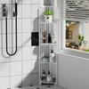 Badkamer Opbergkast 4-Laags Kast, Kleine PVC Hoek Staande Plank, Smal met Hol Ontwerp Plank