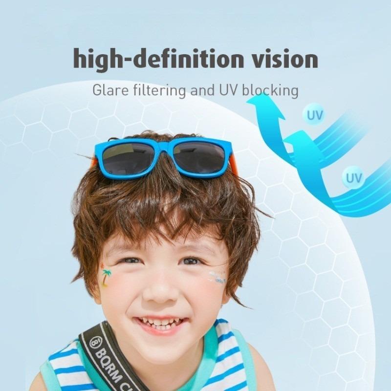 3pcs Candy Color Sunglasses for Kids Folding Large Frame Sunglasses Children's Folding Glasses