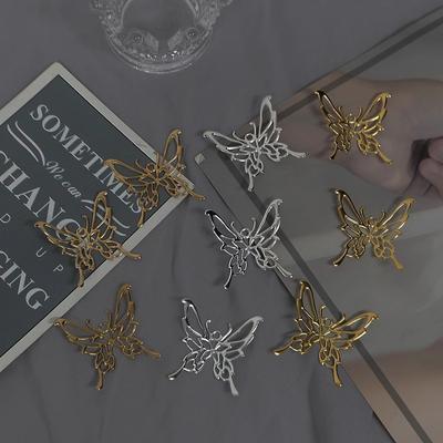12Pcs/Pack Zinc Alloy Gold Silver Butterfly Charms For DIY Fashion Earrings Necklace Jewelry Accessories Halloween Decoration