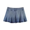 European and American Style, New Women's Clothing, Foreign Style, Versatile Denim Wide Pleated Mini Skirt 3607091