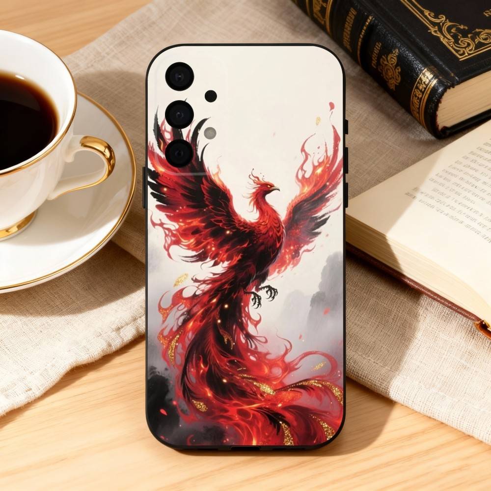 Cool Art Phoenix  Phone Case For Samsung Galaxy A73,A72,A71,A70,A53,A52,A51,Soft Silicone Black Cover