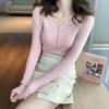 Knit Sweater Women Spring Autumn Base Layer Slim Long Sleeve Black Tight Top