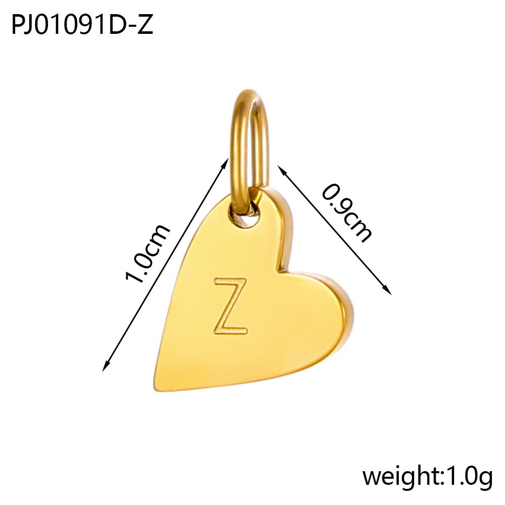 

CARLIDANA Gold Plated Stainless Steel 26 English Alphabet Initials Pendant Heart Charm Letter Jewelry Custom DIY Necklace Letter Gold