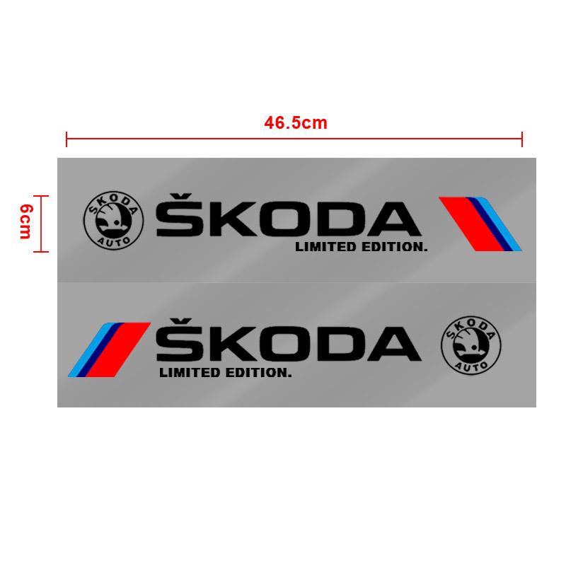2pcs Car 3D Stickers Auto Side Body Sports Sticker Decals Car Accessories For Skoda Octavia Superb Rapid Kodiaq Karoq Fabia Kamiq Roomster Citigo