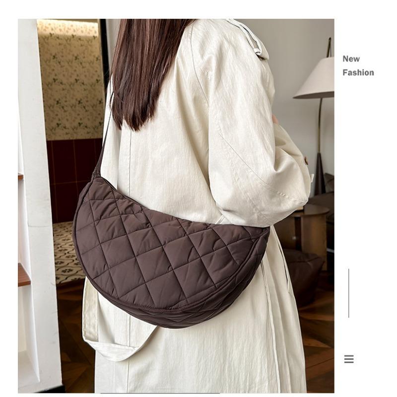 Fall Winter New Trendy Niche Diamond-Quilted Shoulder Crossbody Bag Dumpling Bag Premium Women Large Capacity Bag