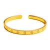 Xiaohongshu Bestseller: Four-Leaf Clover Sand Gold Bracelet - High-End Fashionable Open Bangle for Women