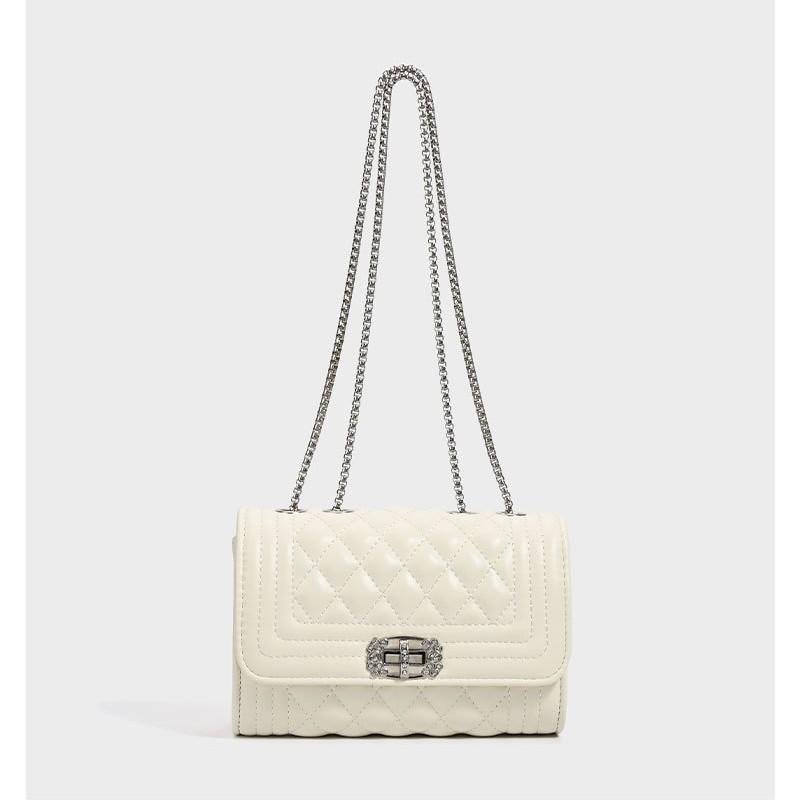 

Classic rhombus embroidered small square bag fashion high-end sense diamond lock shoulder bag chain bag new