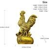 Aris & Juno Brass Rooster Feng Shui Statue – Chinese Good Luck & Prosperity Figurine for Entryway, Home Office Desk or Shelf Decor, Gift for Boss,