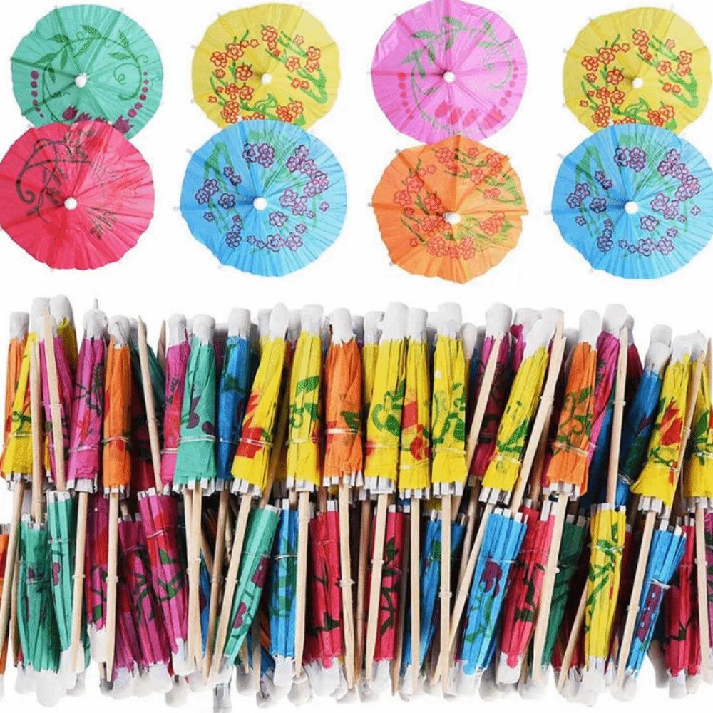 50Pcs Colorful Paper Cocktail Picks Mini Cocktail Drink Umbrellas Party Decorations