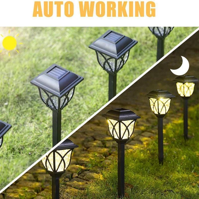 2Pcs LED Solar Rasen Lichter Im Freien Wasserdichte Powered Lampe Garten Dekoration Licht für Gehweg Pfad Villa Hof Solar Lampen