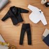 30cm Doll Clothes Set Male Suit for Kids, Display, Dollhouse Play Black Bow Tie